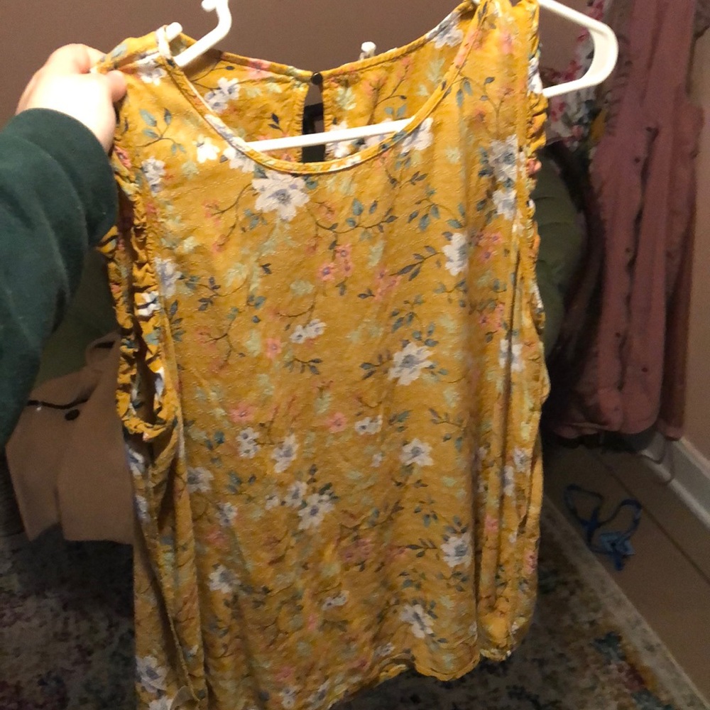 Floral yellow tank top (READ DESCRIPTION)